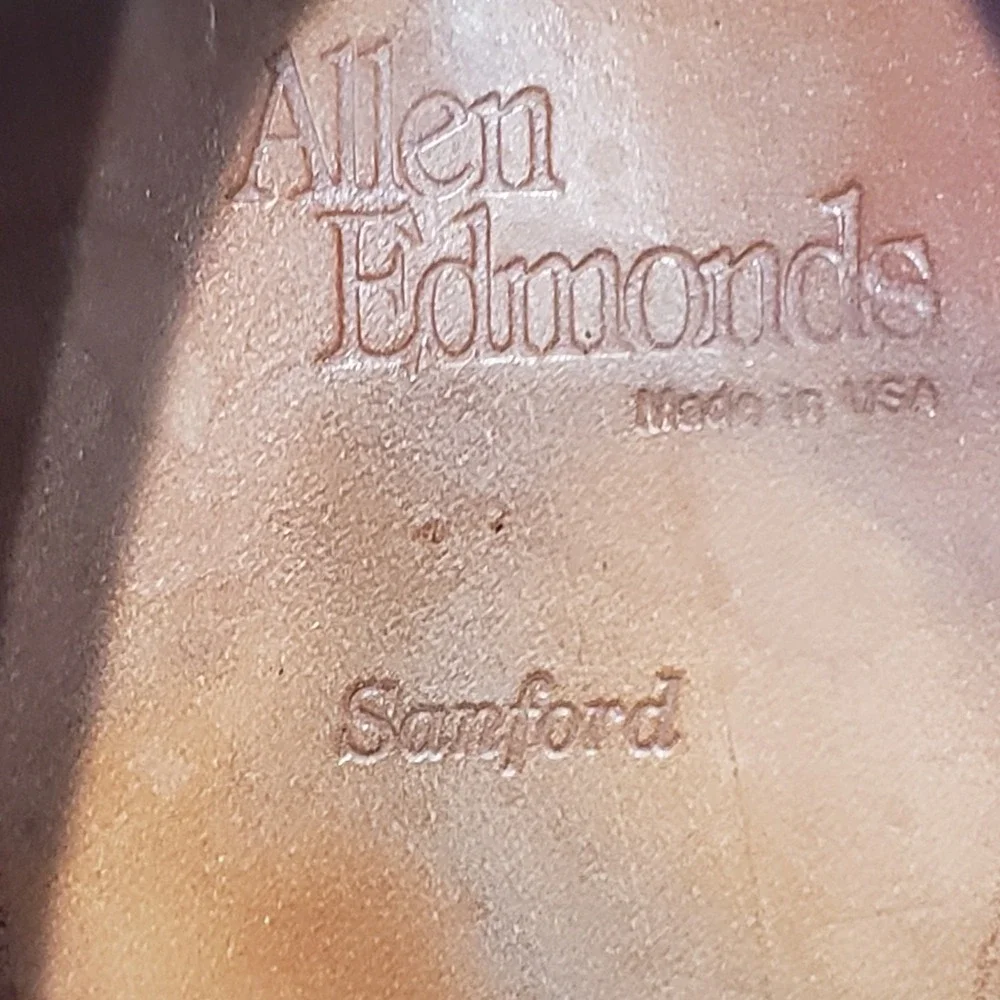 Allen Edmonds Oxford Mens 9.5 E Sanford Brown Fair Cap Toe Brogue Dress Shoes